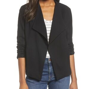 Women’s Caslon Drape collar casual knit blazer - black - small